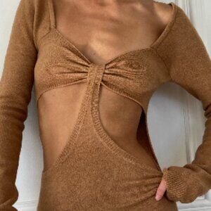 Isalis Beau Knit Cut Out Dress - Women’s S - Terracotta - Gently Used Good Condt
